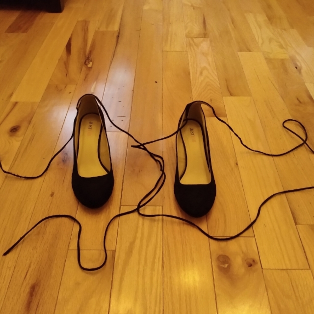 Black lace up heels